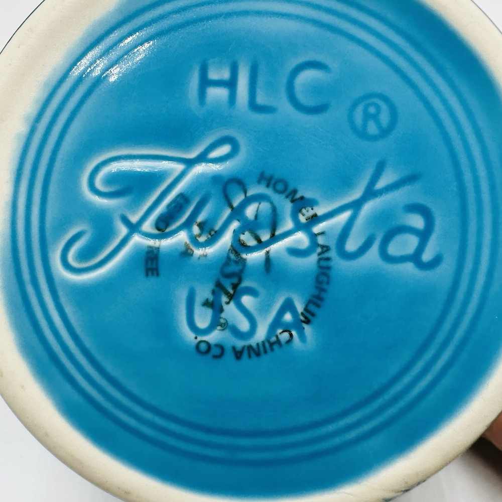Fiesta Ware Coffee Cup Mug Homer Laughlin HLC O Ring Handle Teal Fiestaware - Picture 7 of 9